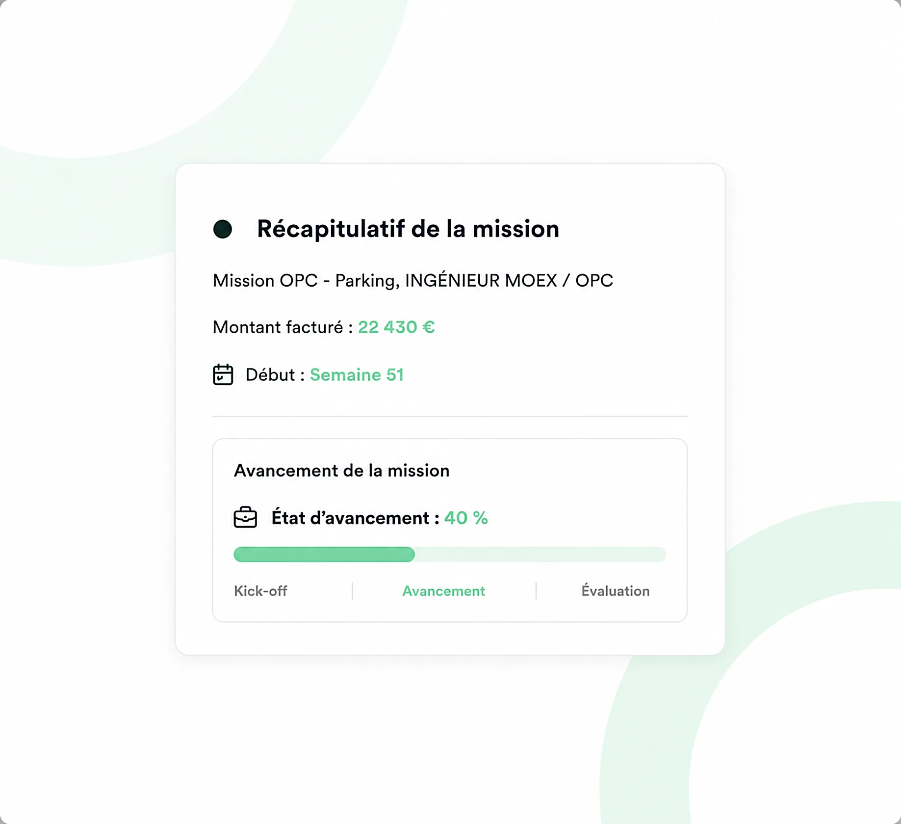 Votre mission, suivie de A à Z.