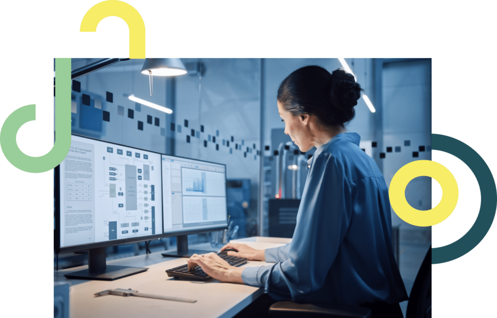 femme sur ordinateur électricité